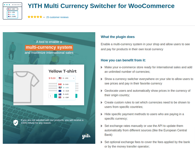 YITH Multi Currency Switcher for WooCommerce