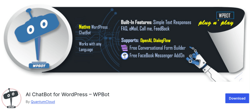 AI ChatBot for WordPress &ndash; WPBot &ndash; WordPress plugin _ WordPressorg