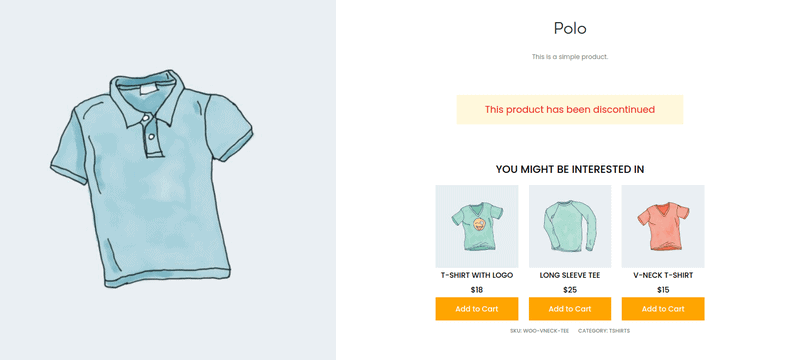 Display Product Alternatives for Discontinued Product