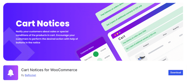 Cart notices for wc