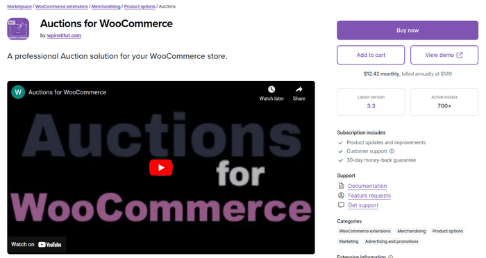 Auctions for WooCommerce
