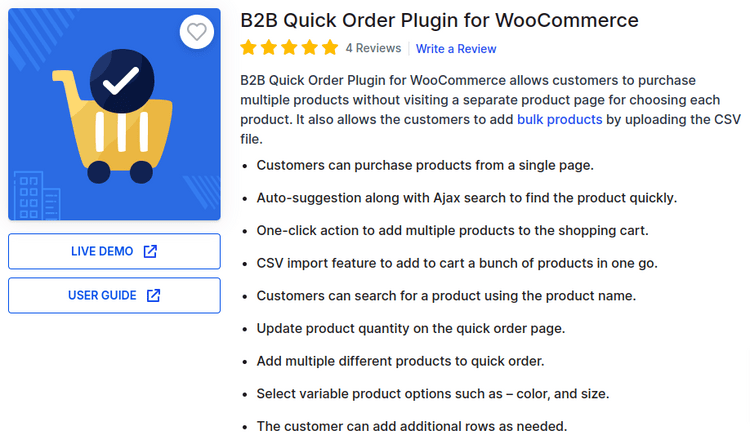 B2B Quick Order Plugin for WooCommerce