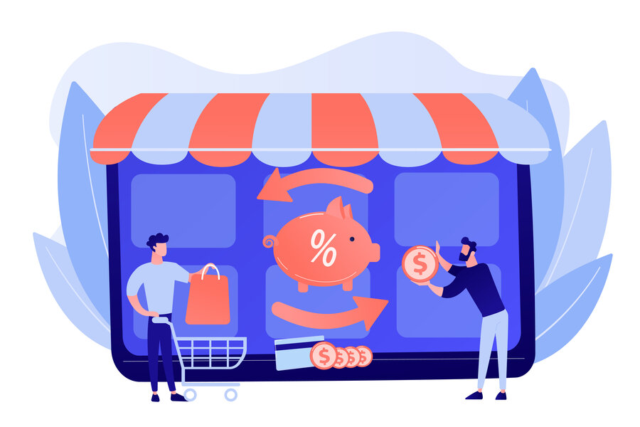 Cashback service concept vector illustration