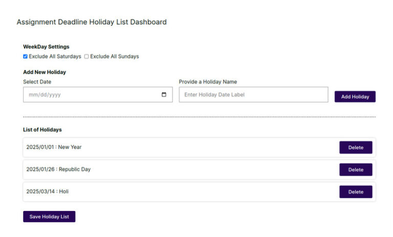 Holiday and Weekend Smart Scheduling