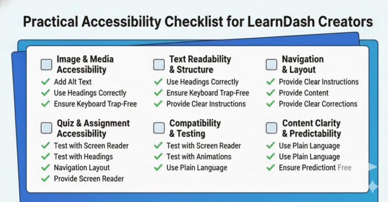 Practical Accessibility Checklist for LearnDash Creators