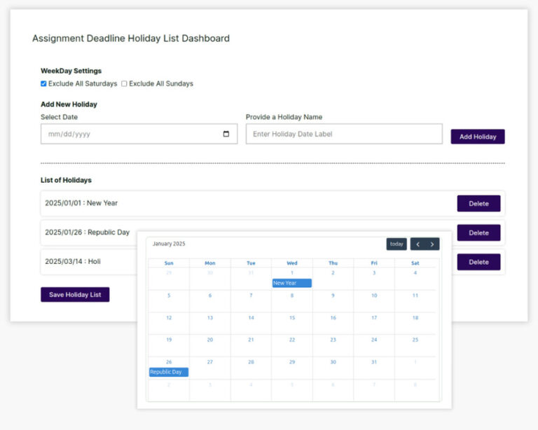 Holiday Management