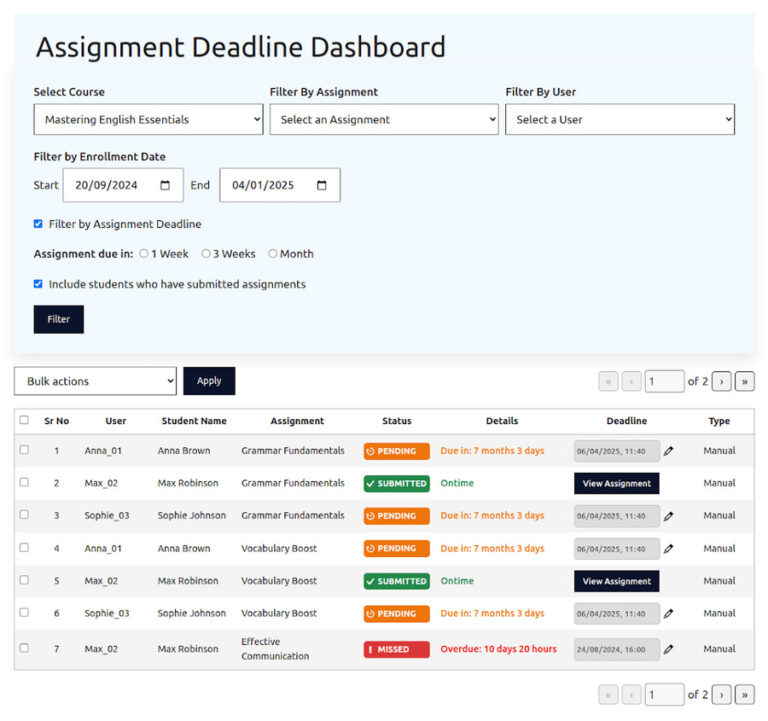 Instructor & Admin Management Tools