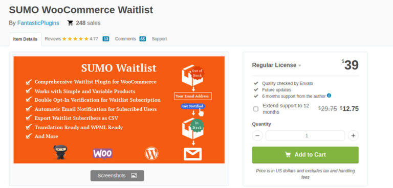 3 SUMO WooCommerce Waitlist