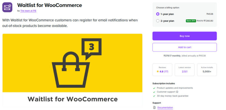5 Waitlist for WooCommerce
